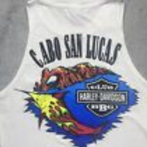 VTG Harley Davidson Single Stitch Hanes Beefy T Tank Top Cabo San Lucas Size XL